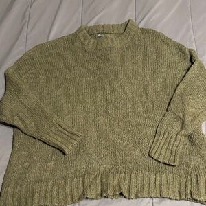Aerie Women's Khaki Crew Neck Sweater